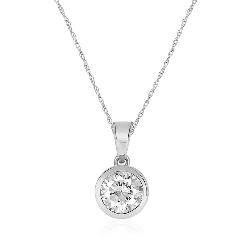 Lab Grown Bezel Set Diamond Necklace