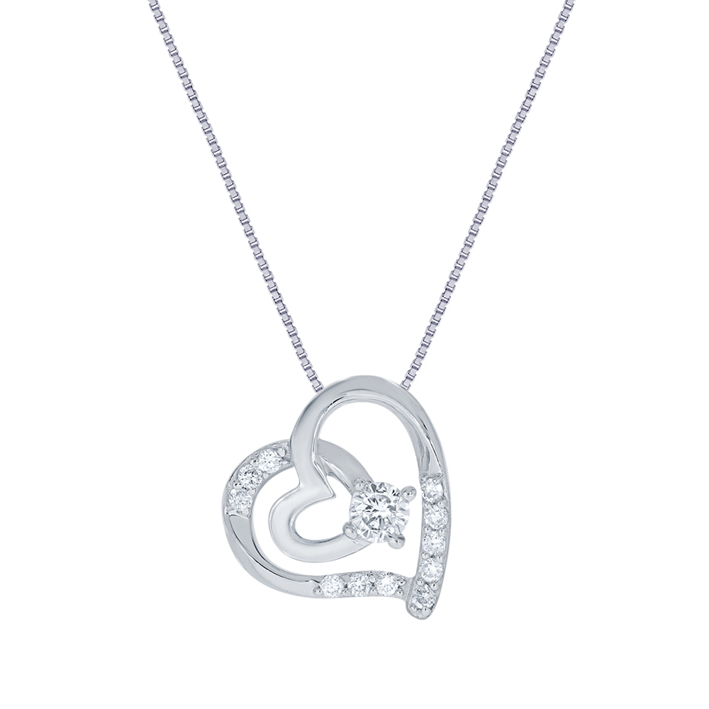 Double Heart Lab Diamond Necklace