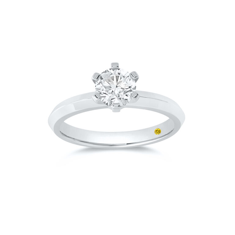 Six Prong Set Lab Grown Solitaire Engagement Ring | Amba