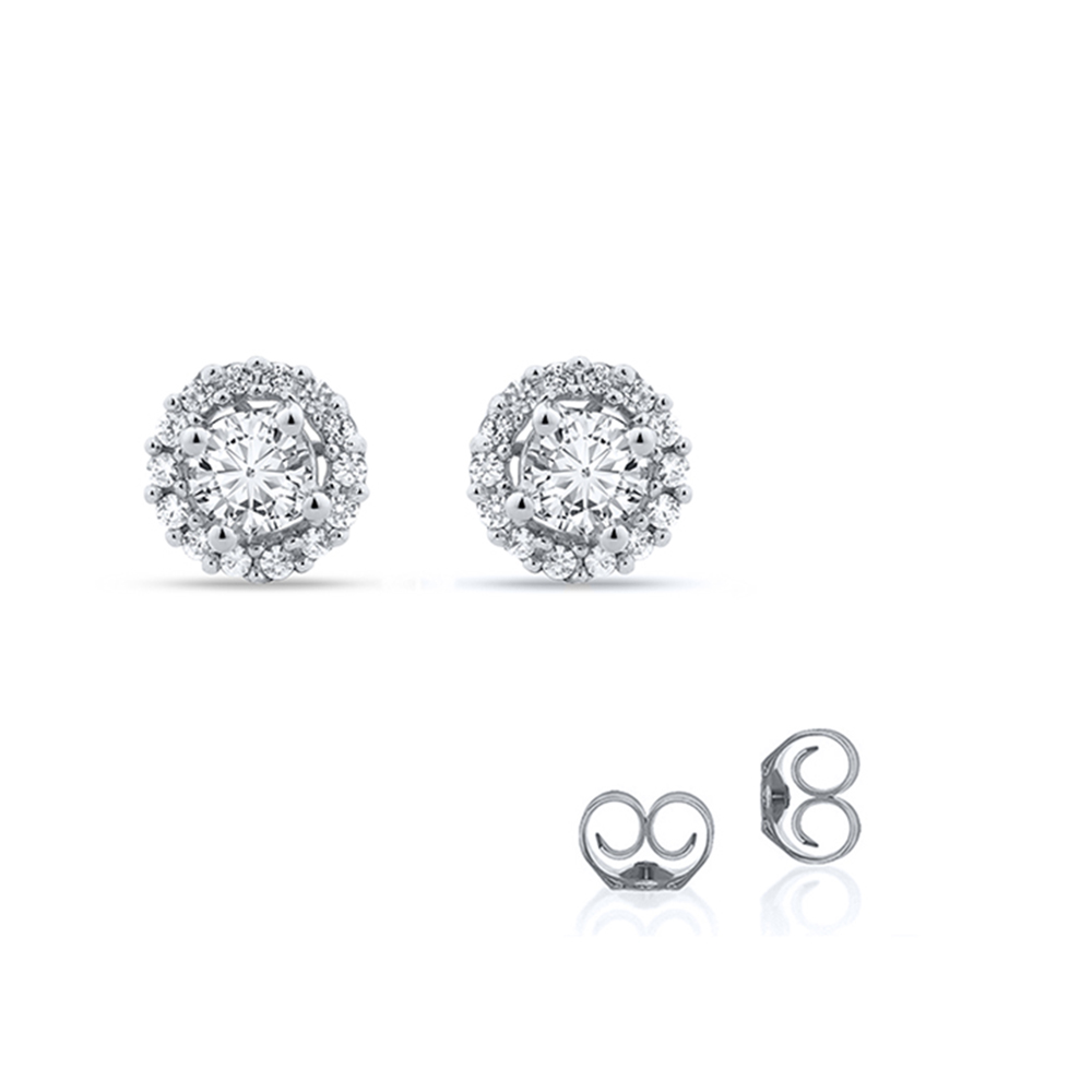 Lab Created '2 In 1' Diamond Stud Earring With Jackets