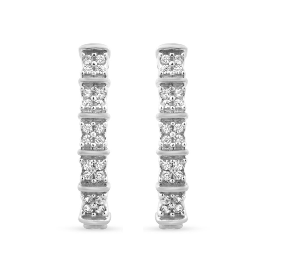 16 ct tw BurnishSet Diamond Huggie Hoop Earrings in 14kt Gold Over  Sterling  RossSimons