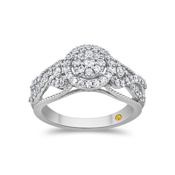 Vintage Themed Lab Grown Halo Diamond Engagement Ring