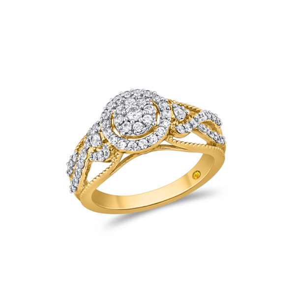 Vintage Themed Lab Grown Halo Diamond Engagement Ring