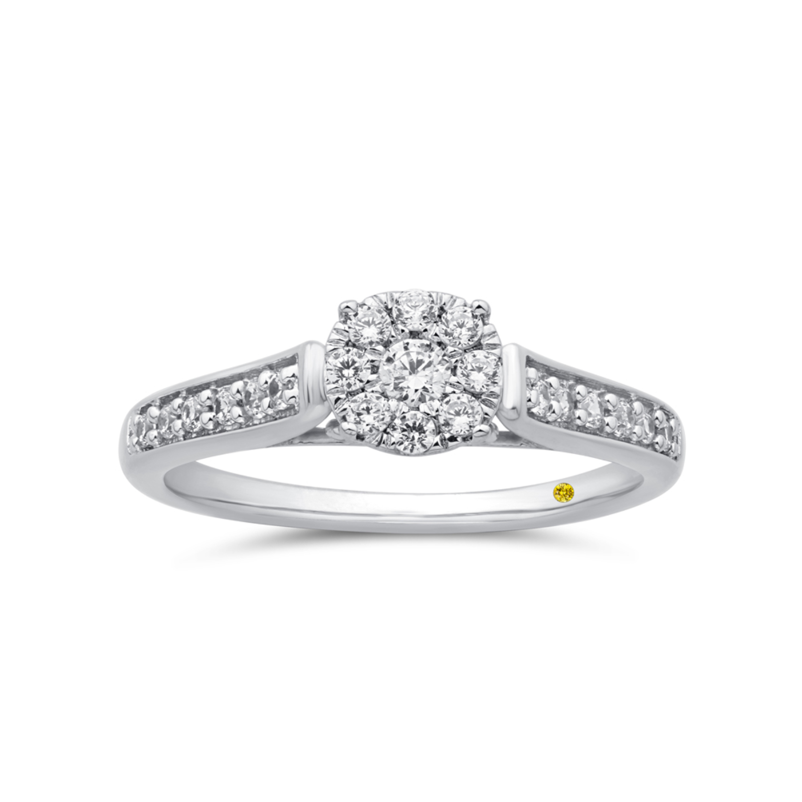 Lab Created Halo Pavé Diamond Engagement Ring