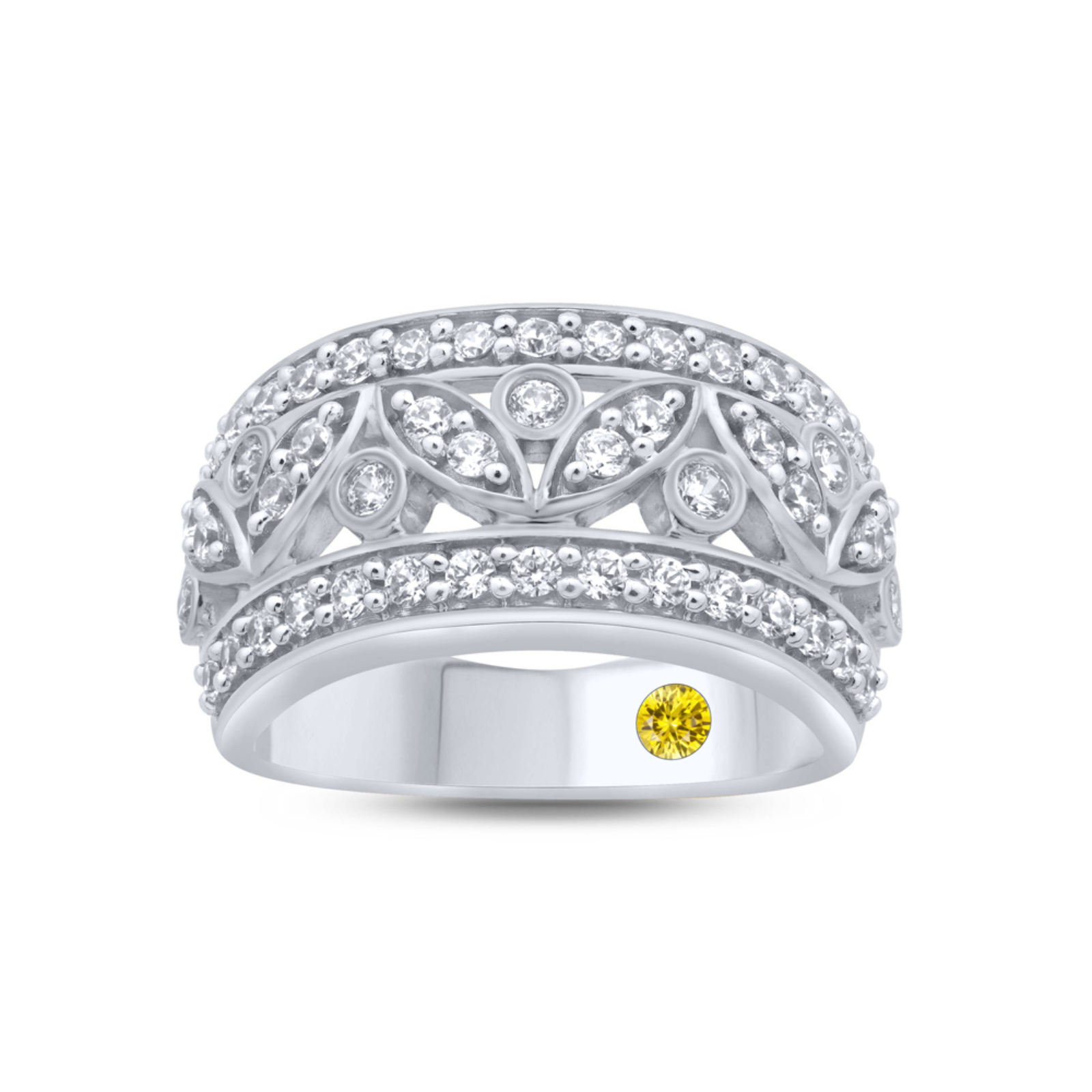 Art Deco Lab Created Diamond Anniversary Ring