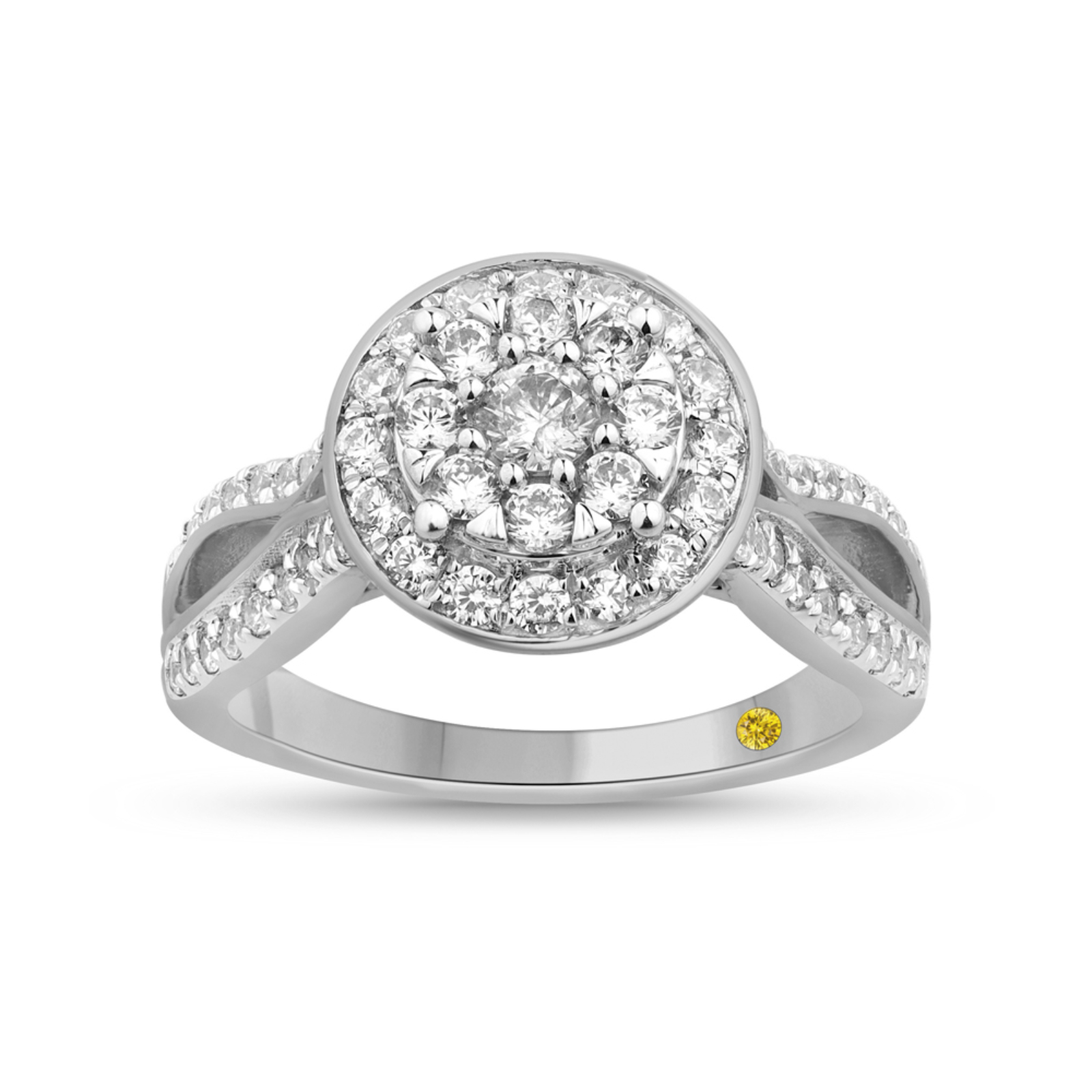 Bold Lab Grown Cluster Diamond Engagement Ring