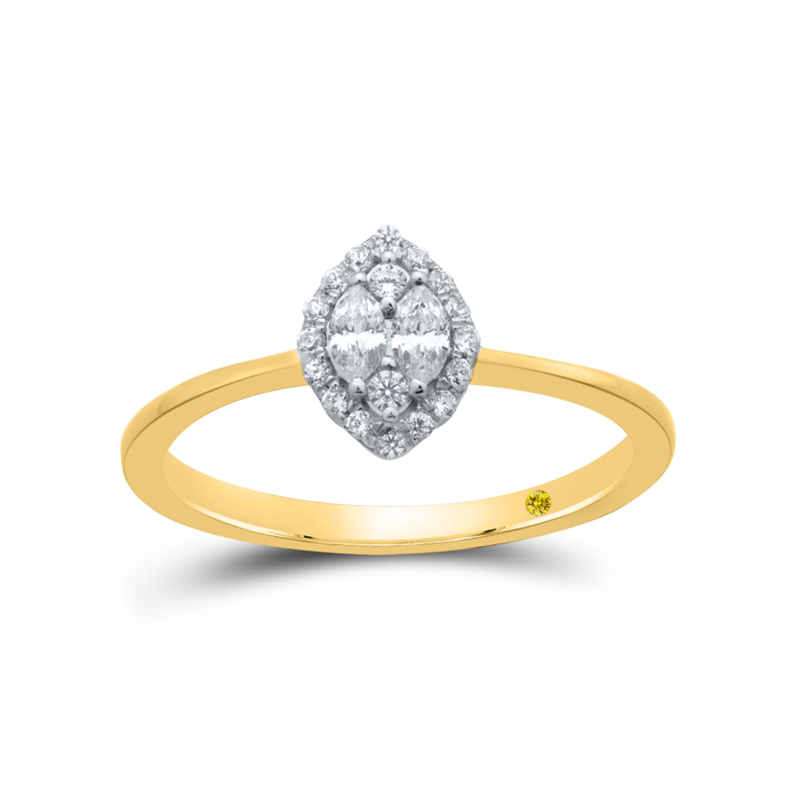 Marquise Shaped Lab Created Diamond Cluster Ring
