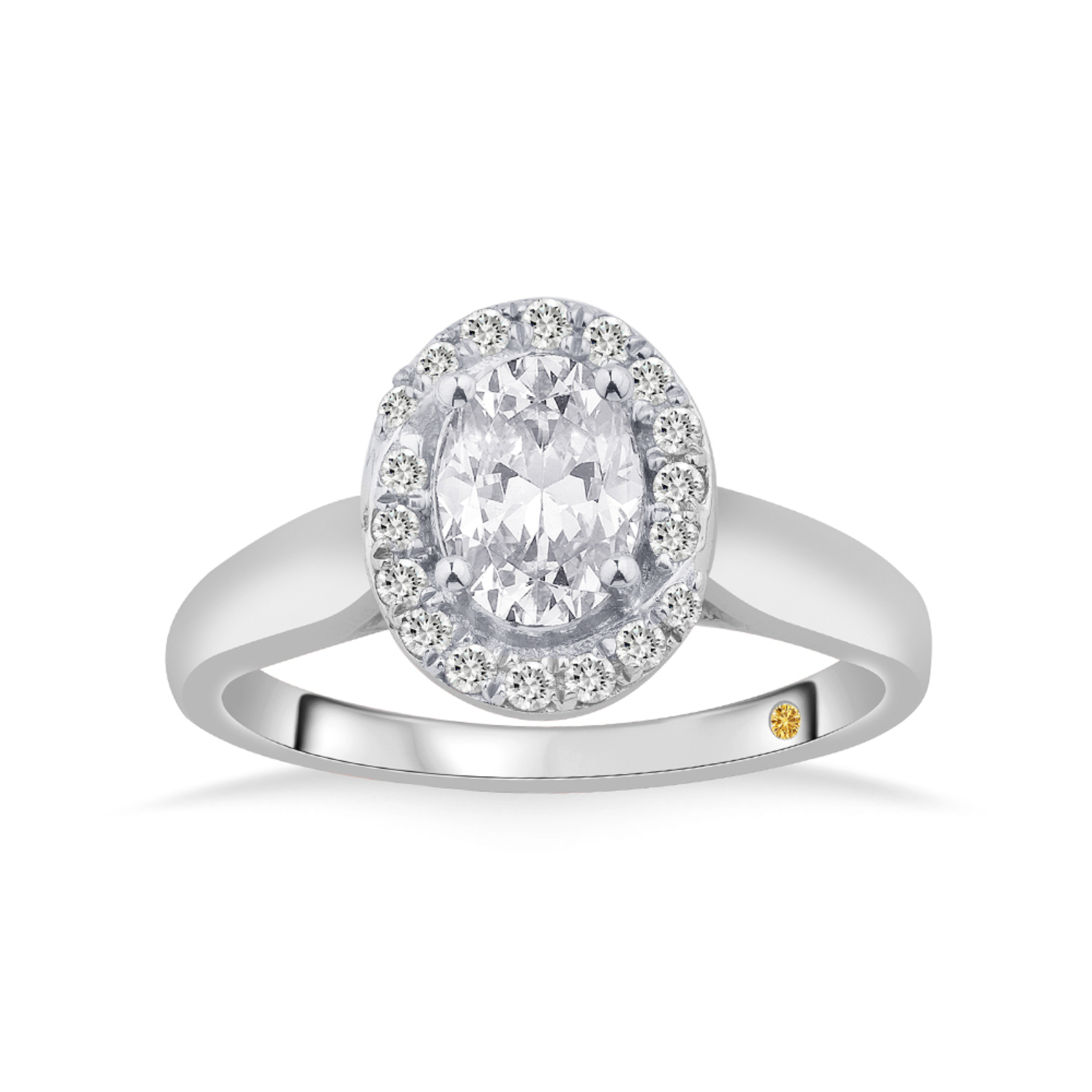 Lab Created Oval Diamond Engagement Halo Ring (1 1/4 ct. tw.) | Atha