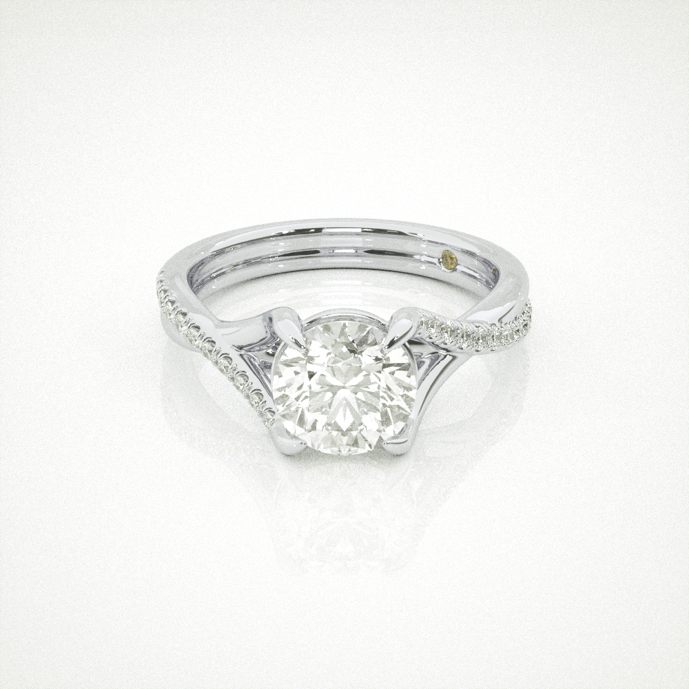 Crossover Pavé Shank Lab Grown Engagement Diamond Ring