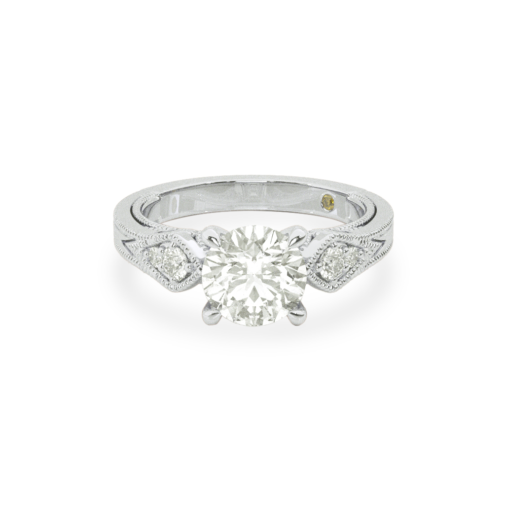 Milgrain Shank Lab Grown Diamond Engagement Ring (2 1/4 ct. tw
